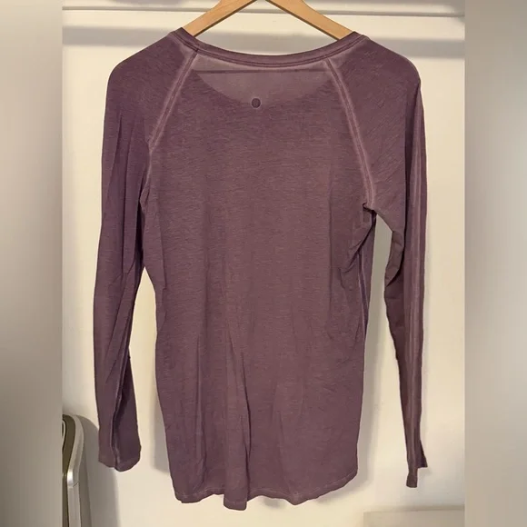 Lululemon Athletica Purple Acid Wash Long Sleeve Tee - Picture 2 of 4